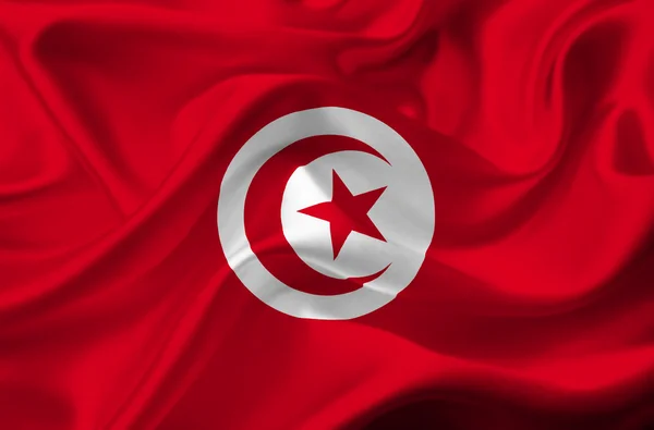 Tunisko vlající vlajka — Stock fotografie