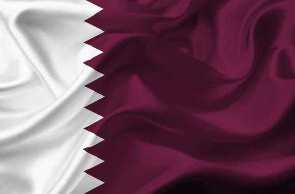 Wapperende vlag van Qatar — Stockfoto