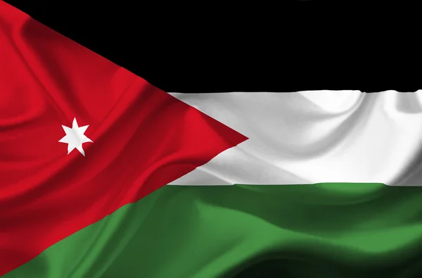 Jordanien schwenkt Flagge — Stockfoto