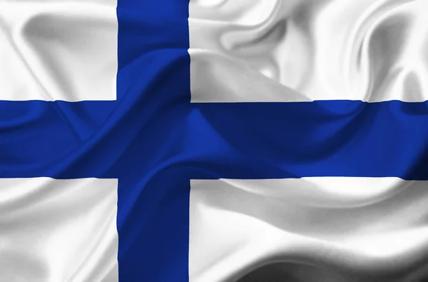 Finland viftande flagga — Stockfoto