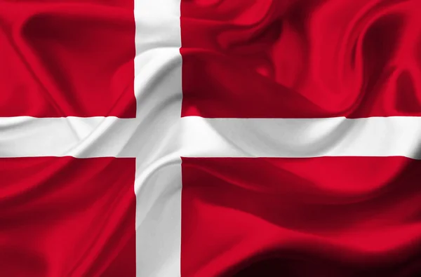 Dinamarca ondeando bandera — Foto de Stock