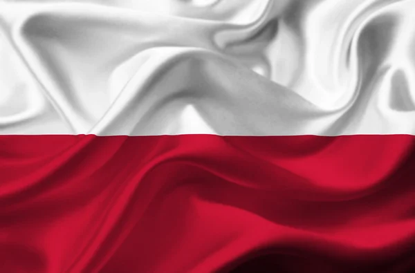 Польща розмахував прапором — стокове фото