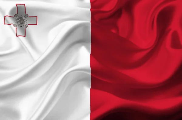 Macha flagą Malta — Zdjęcie stockowe