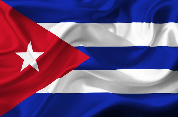 Cuba vifter med flagg – stockfoto