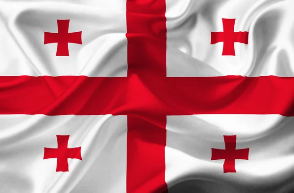 Грузия размахивает флагом — стоковое фото