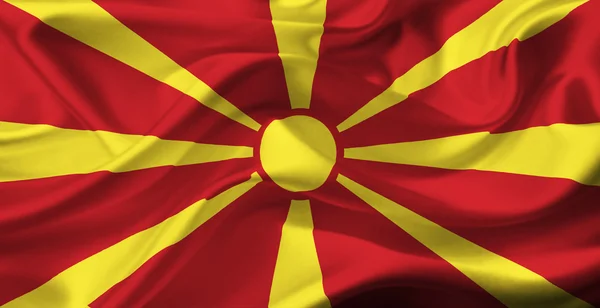 Mazedonien schwenkt Flagge — Stockfoto