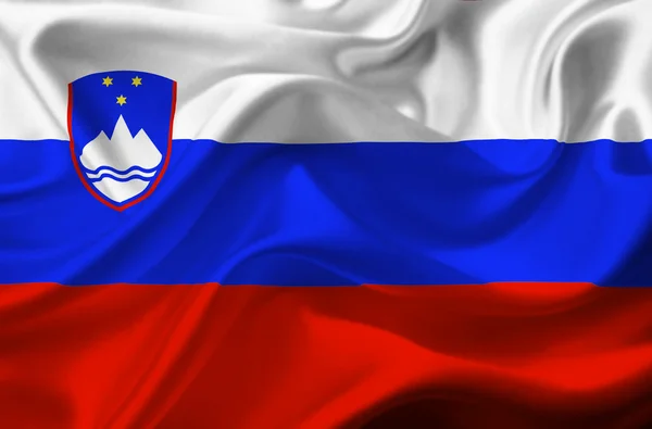 Slowenien schwenkt Flagge — Stockfoto