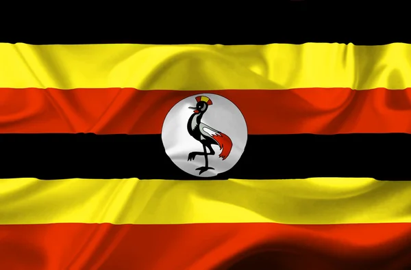 Uganda ondeando bandera —  Fotos de Stock