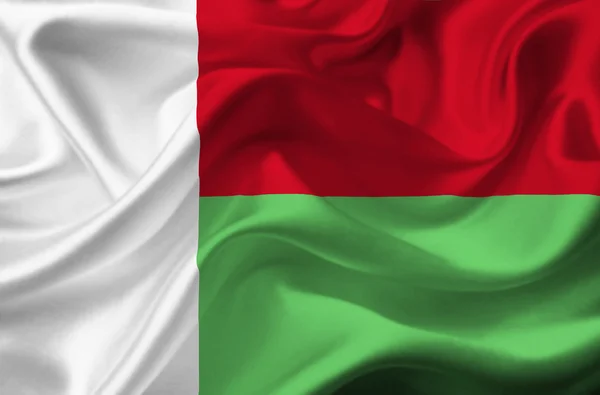 Madagascar sventola bandiera — Foto Stock