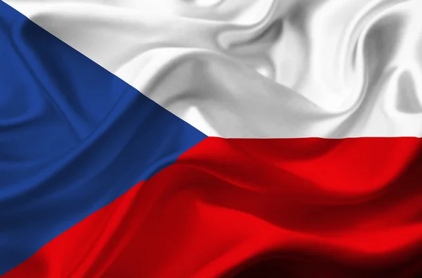 Cseh Köztársaság integetett zászló — Stock Fotó