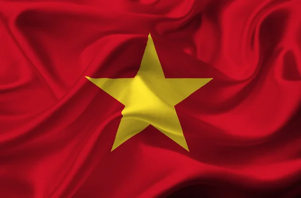 Vietnam vlající vlajka — Stock fotografie