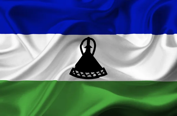 Lesotho dalgalanan bayrak — Stok fotoğraf