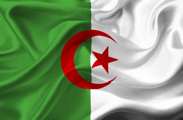 Cezayir dalgalanan bayrak — Stok fotoğraf