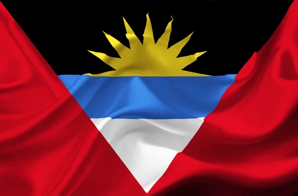 Antigua und Barbuda schwenken Flagge — Stockfoto