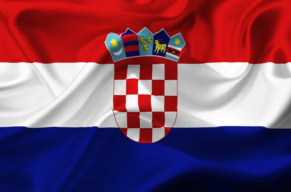 Croacia ondeando bandera — Foto de Stock