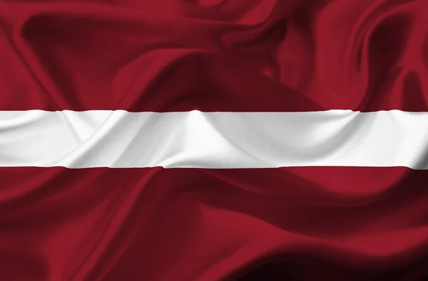 Lotyšsko vlající vlajka — Stock fotografie