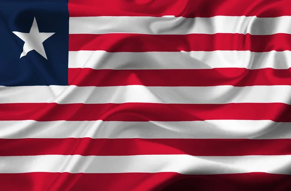 Liberia sventola bandiera — Foto Stock