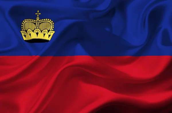 Liechtenstein acenando bandeira — Fotografia de Stock