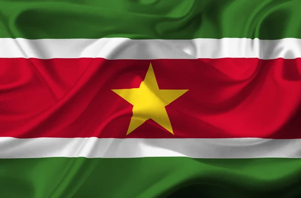 Suriname acenando bandeira — Fotografia de Stock