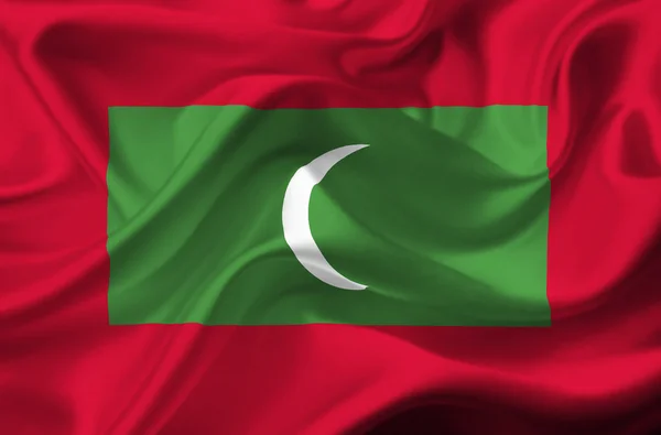 Malediven schwenken Flagge — Stockfoto