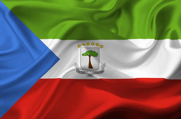 Guinea Ecuatorial ondeando bandera — Foto de Stock