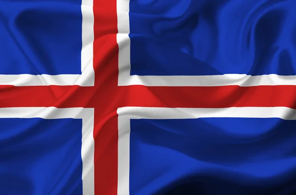 Islanda sventola bandiera — Foto Stock