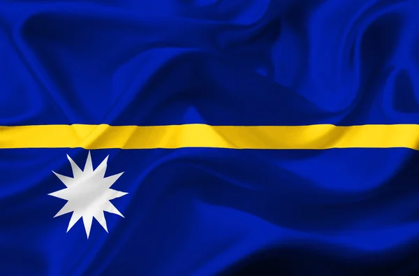 Machać flaga Nauru — Zdjęcie stockowe