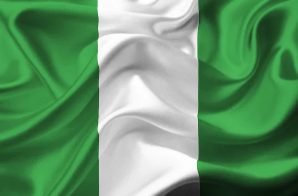 Nigeria ondeando bandera —  Fotos de Stock