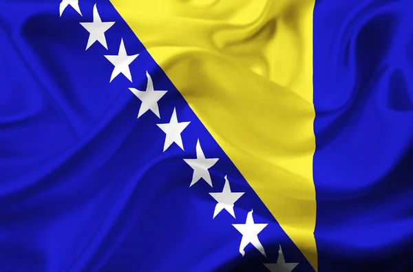 Bosnia-Erzegovina bandiera sventolante — Foto Stock