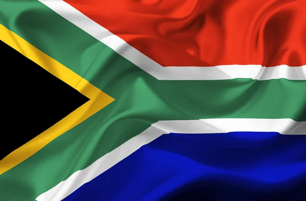깃발을 흔들고 있는 남아프리카 공화국 — 스톡 사진