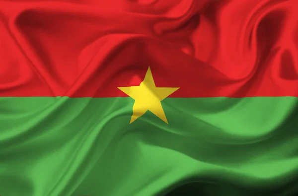 Burkina Faso ondeando bandera — Foto de Stock