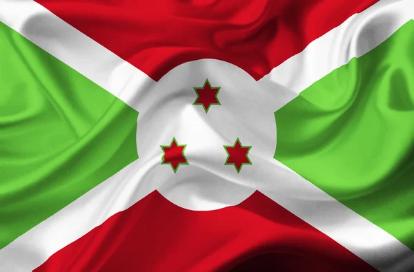 Burundi sventola bandiera — Foto Stock