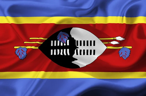 Swaziland sventola bandiera — Foto Stock