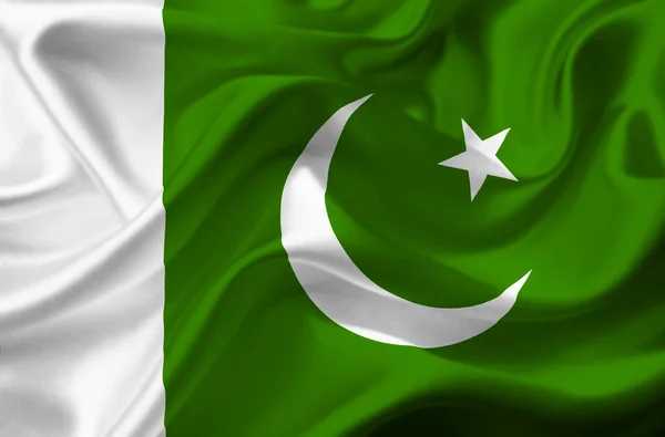 Pakistan macha flagą — Zdjęcie stockowe