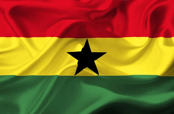 Ghana macha flagą — Zdjęcie stockowe