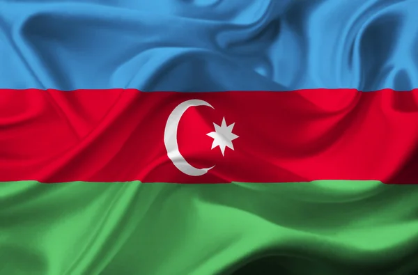 Vlající vlajka Ázerbájdžánu — Stock fotografie