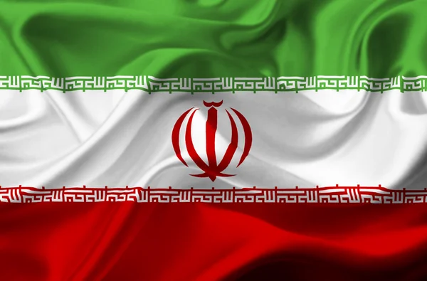 İran dalgalanan bayrak — Stok fotoğraf