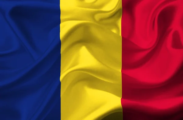 Wapperende vlag van Tsjaad — Stockfoto