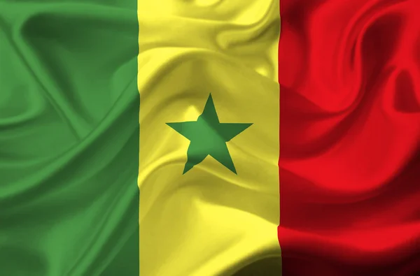 Senegal ondeando bandera — Foto de Stock