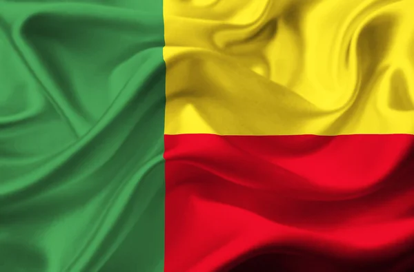 Wapperende vlag van Benin — Stockfoto