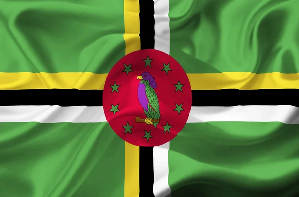 Dominika macha flagą — Zdjęcie stockowe