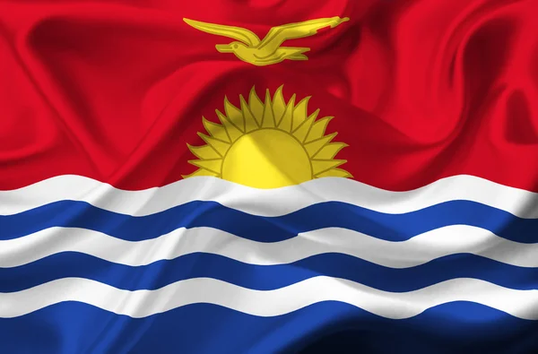 Vlající vlajka Kiribati — Stock fotografie