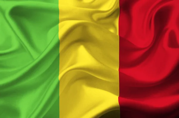 Mali viftande flagga — Stockfoto