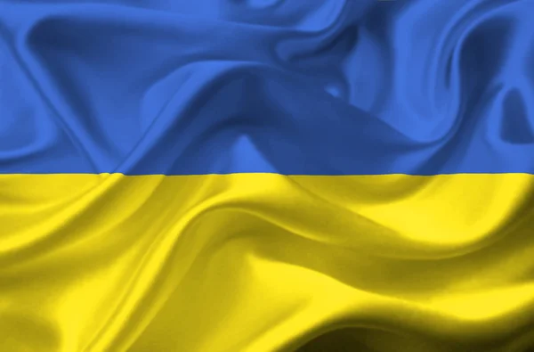 Wapperende vlag van Oekraïne — Stockfoto