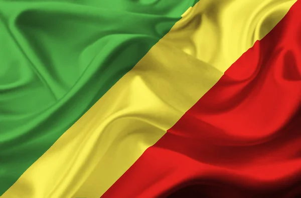 Macha flagą Kongo — Zdjęcie stockowe