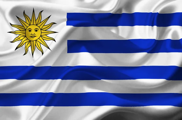 Uruguay wuivende vlag — Stockfoto