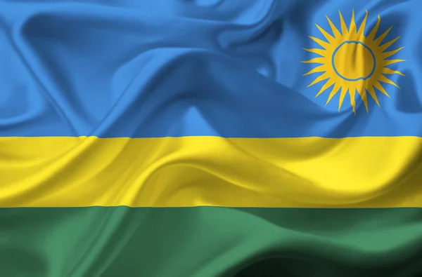 Bandiera sventolante del Ruanda — Foto Stock