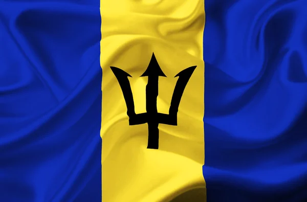 Барбадос размахивает флагом — стоковое фото