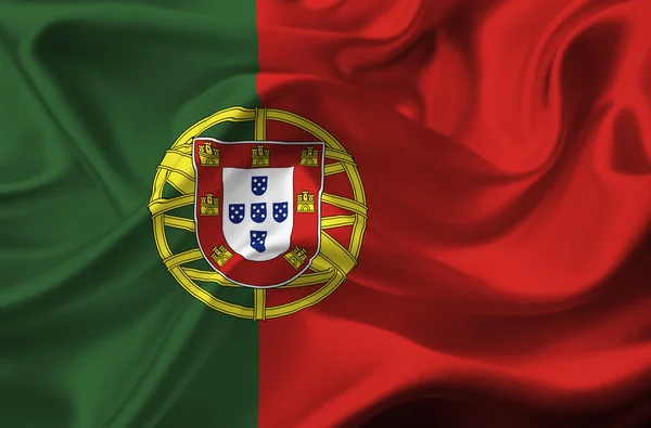 Португалия размахивает флагом — стоковое фото