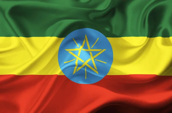Эфиопия размахивает флагом — стоковое фото